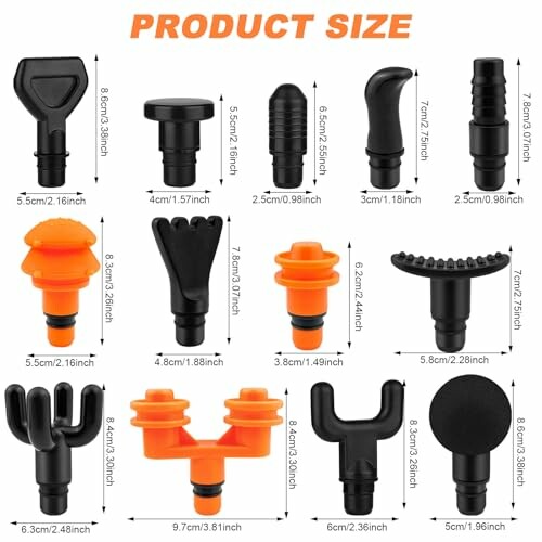 Lot de 13 Embouts de Pistolet de Massage