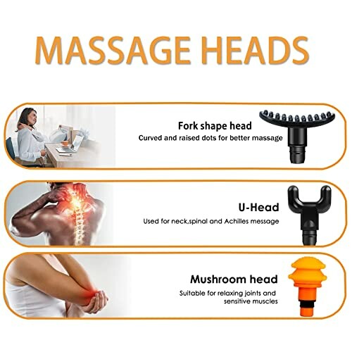 Différents types de têtes de massage pour appareil de massage.
