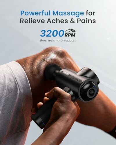 Pistolet de massage utilisé sur la jambe